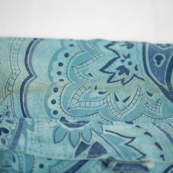 Revue Blue Suede Leather Paisley Blazer Shirt Jacket M Boho Western Y2K - Picture 9 of 10